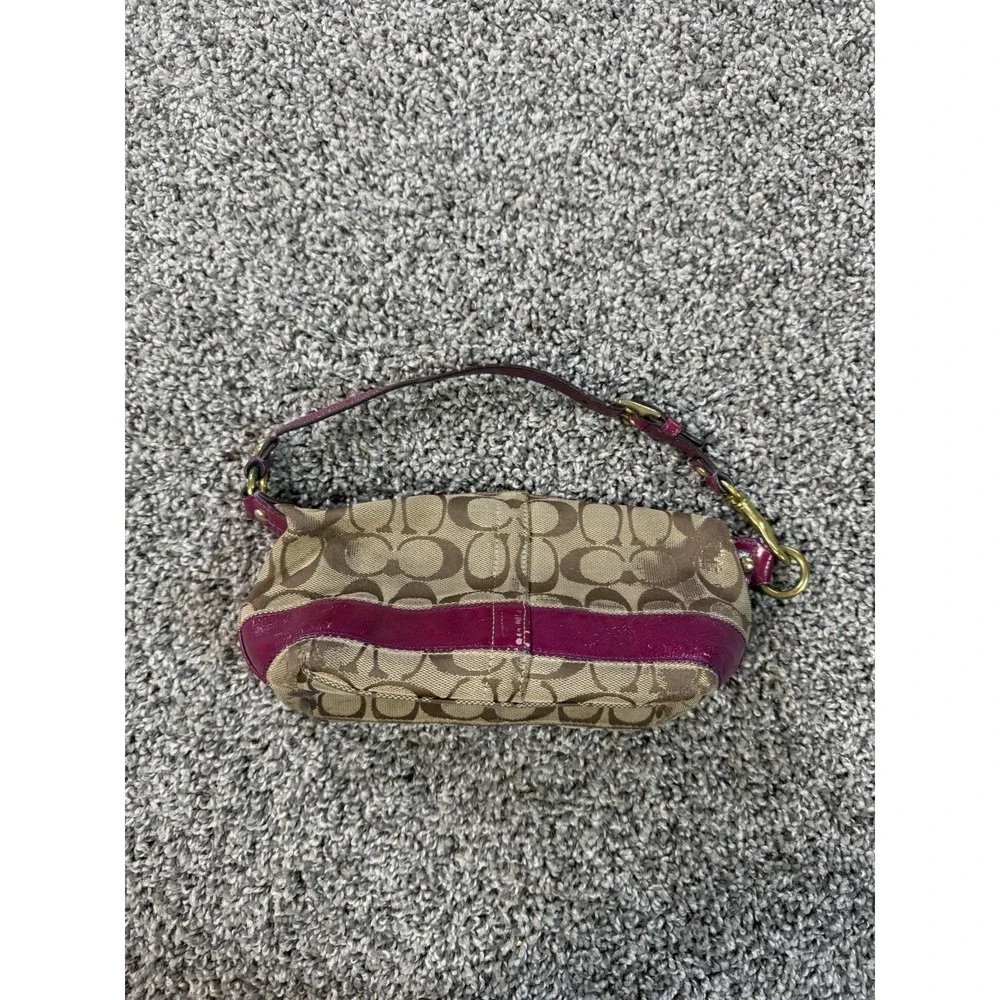 Vintage Y2K Coach Signature Legacy Striped Mini Shoulder Bag Brown & Burgundy